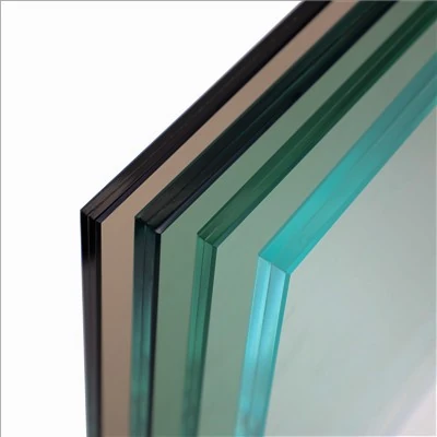 Stacked laminated glass samples showing different interlayers